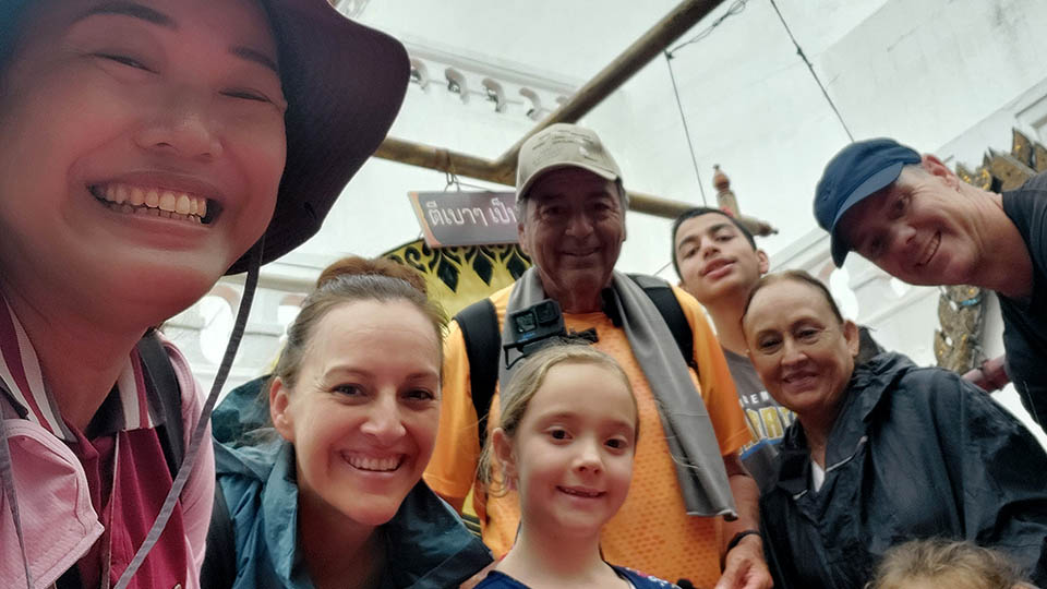 Cristina C. and family with Bangkok tour guide Apple enjoying a private sightseeing tour in Thailand